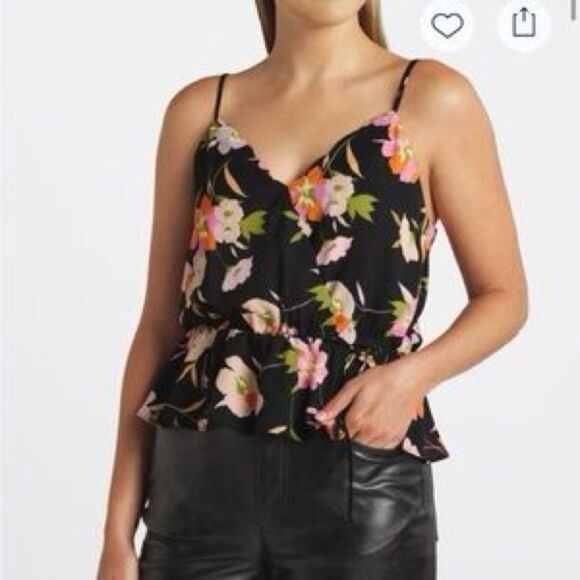 Nine britton floral ruffled tank with tie size small EUC - Picture 1 of 6